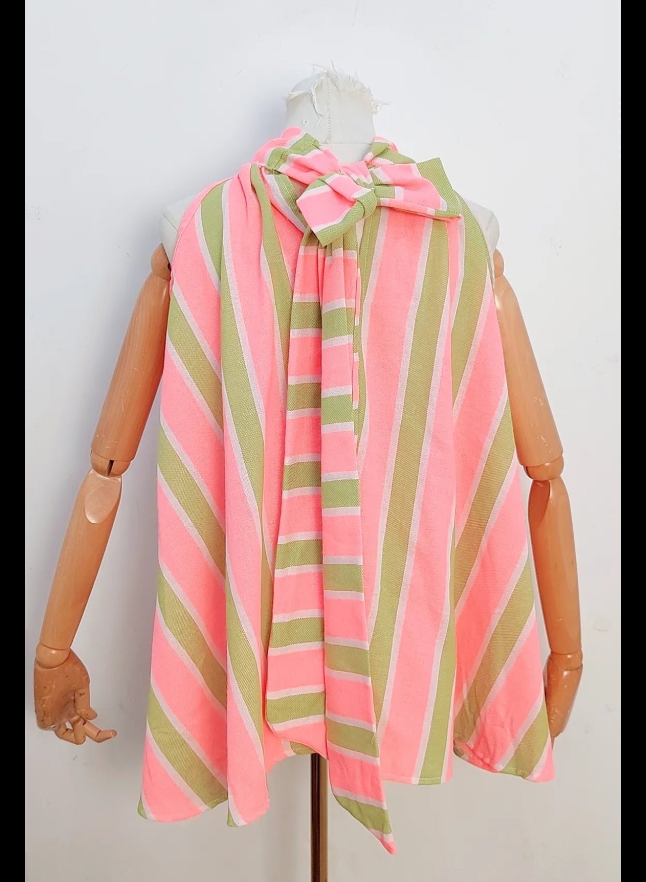 Jasmine- Le top rayures rose et vert pomme