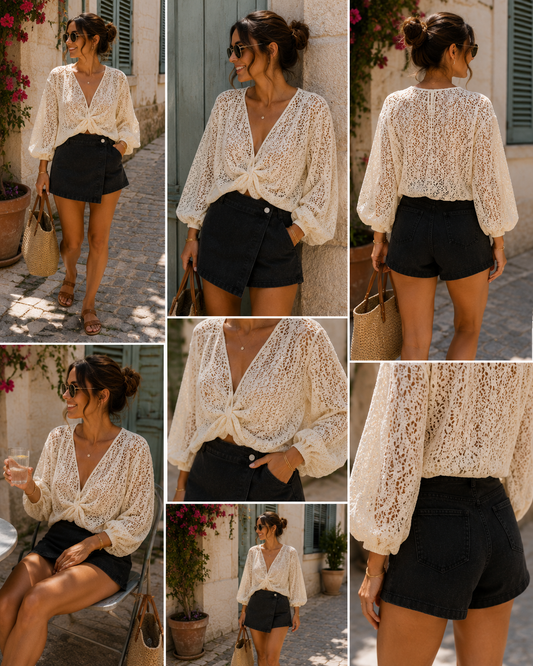 Short Jupe Cléo – Denim Noir Portefeuille