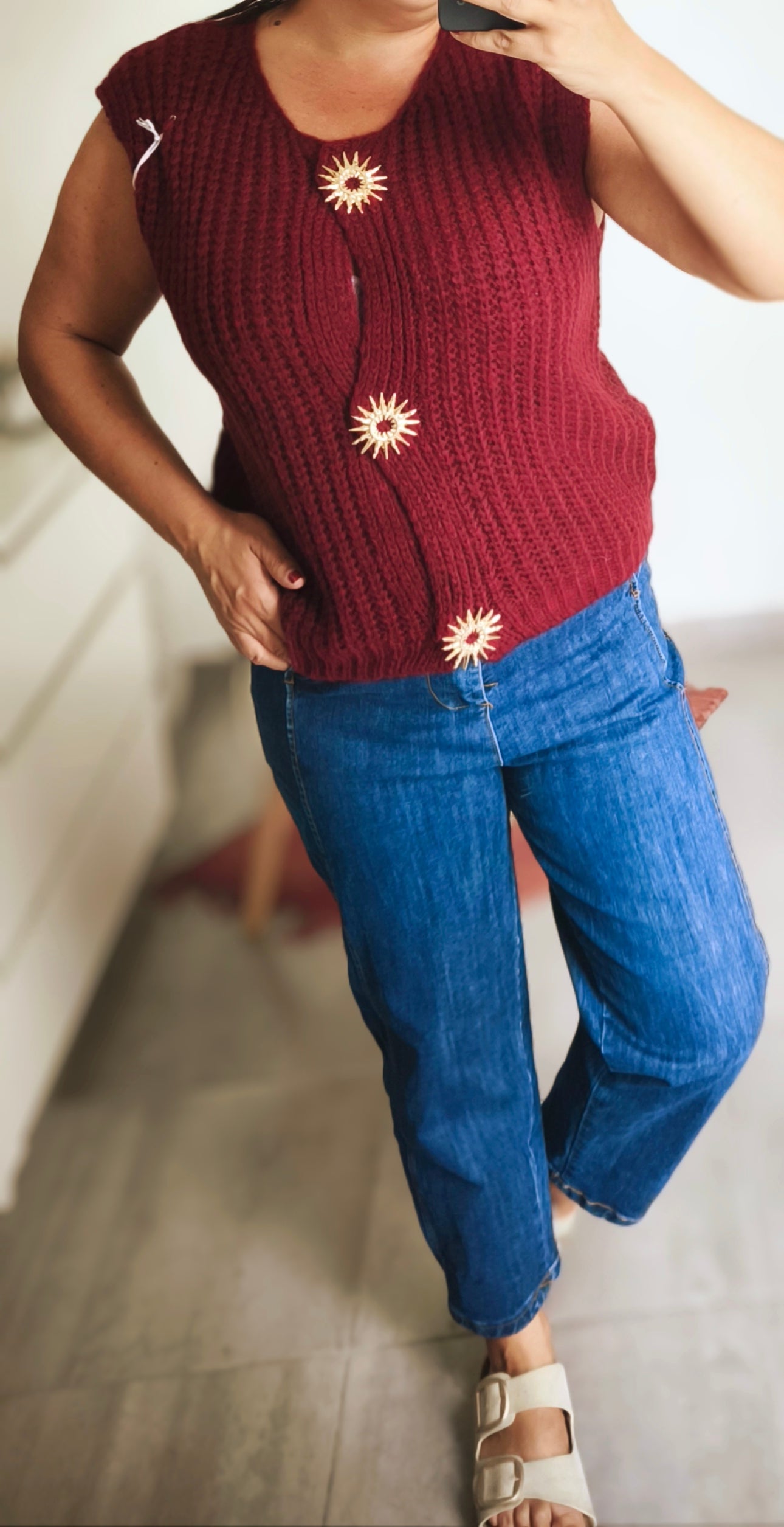 Le gilet "Soledad" Bordeaux