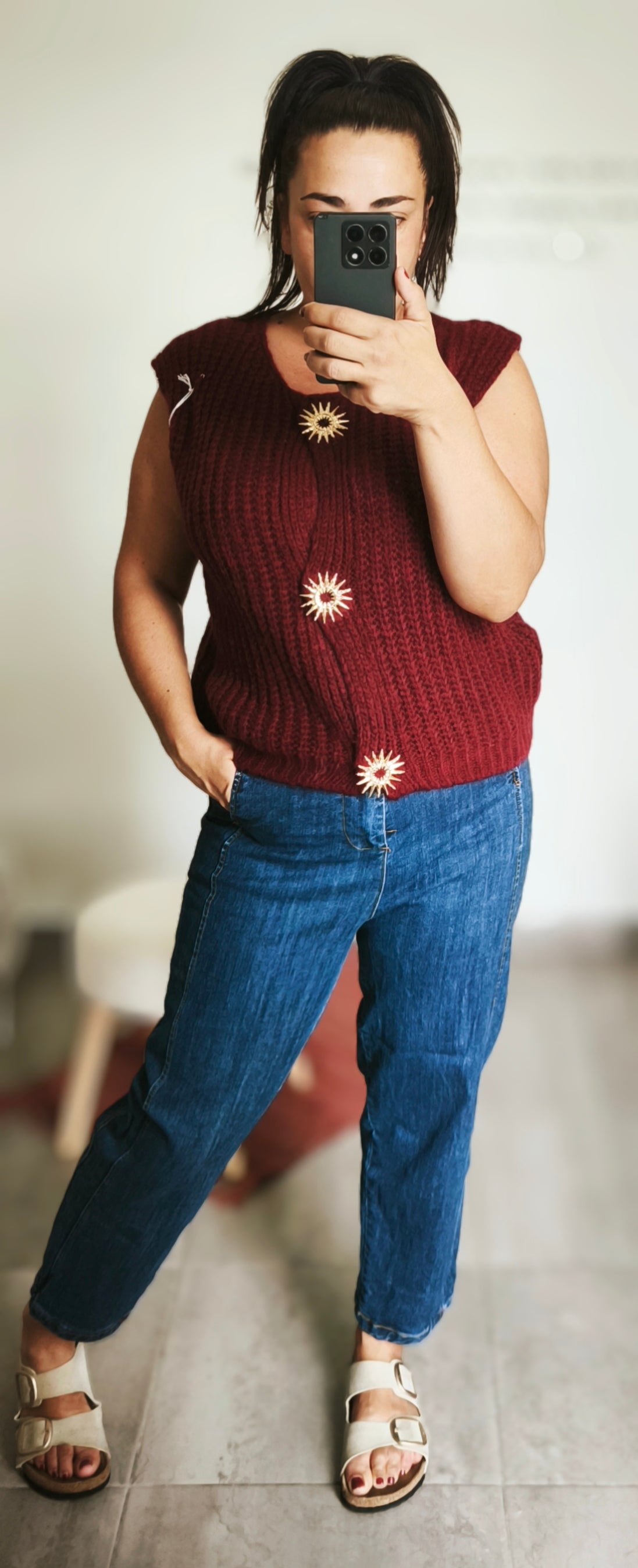 Le gilet "Soledad" Bordeaux