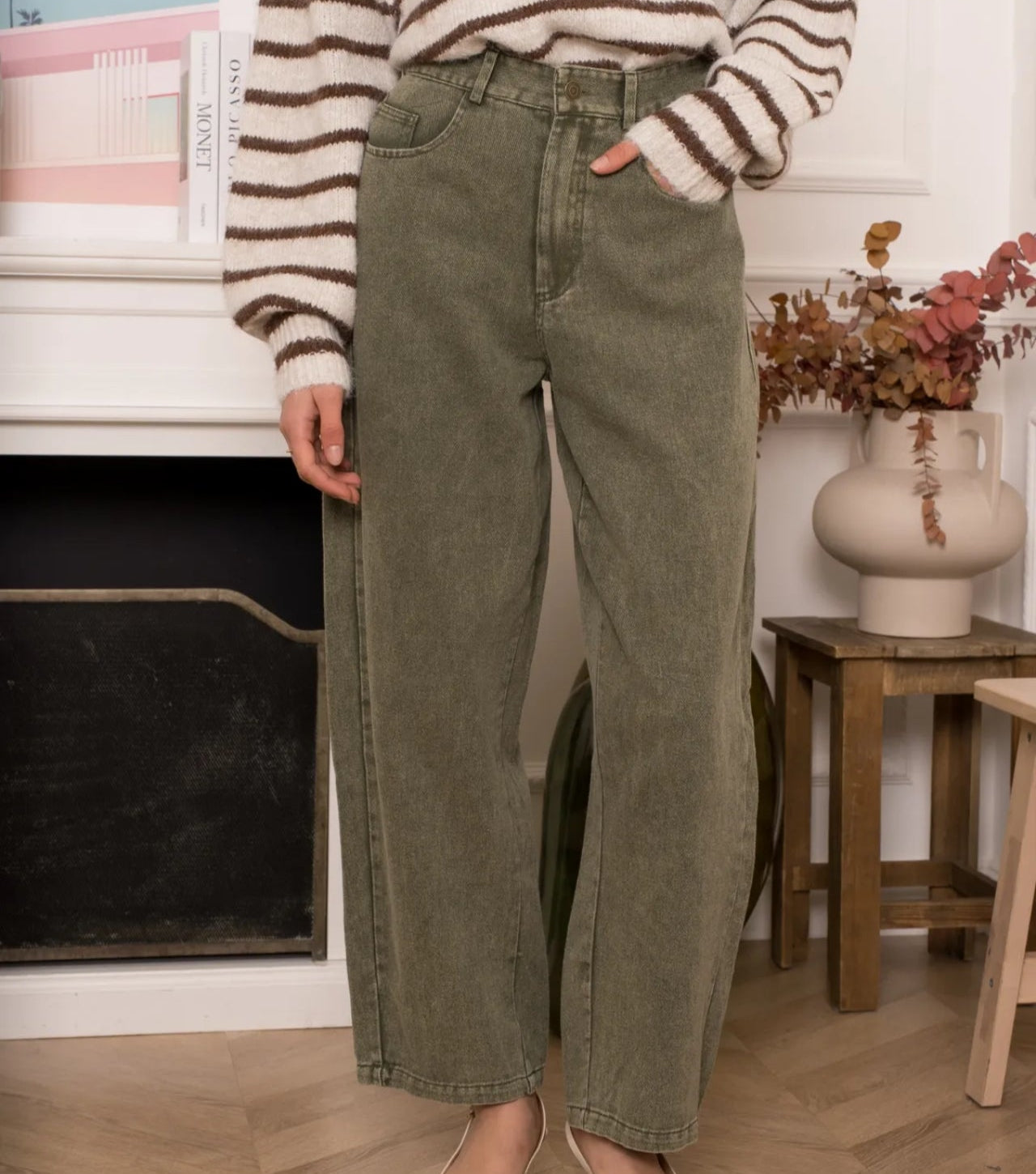 Le jean fin Kaki "Paola"