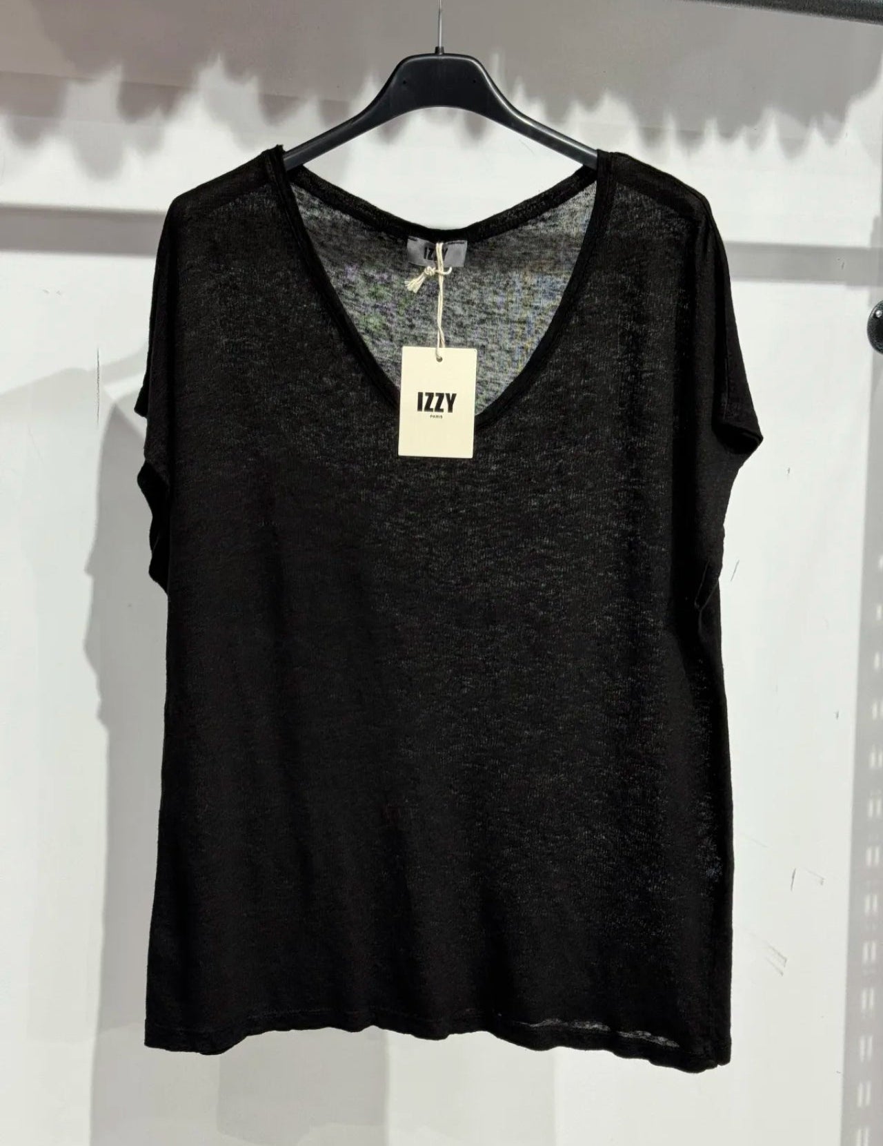 Le t-shirt "Line" 100% lin noir