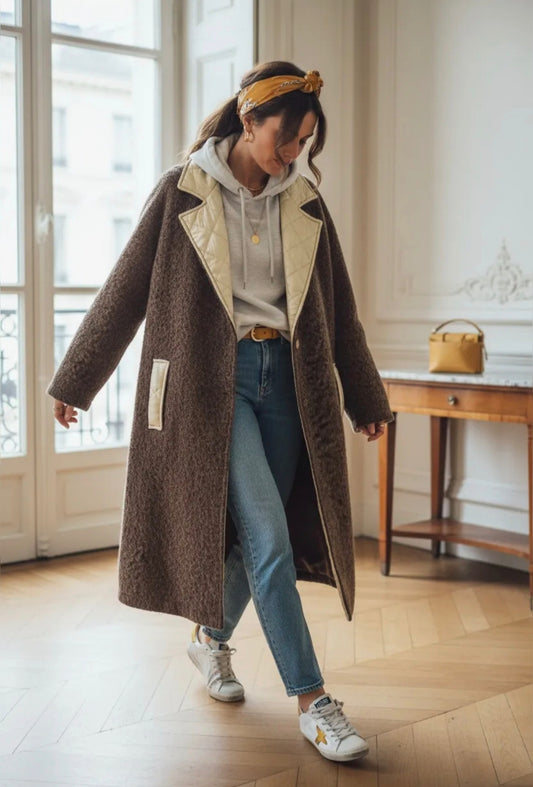 SOLDES -30% - Le manteau bi-matière "Milano"