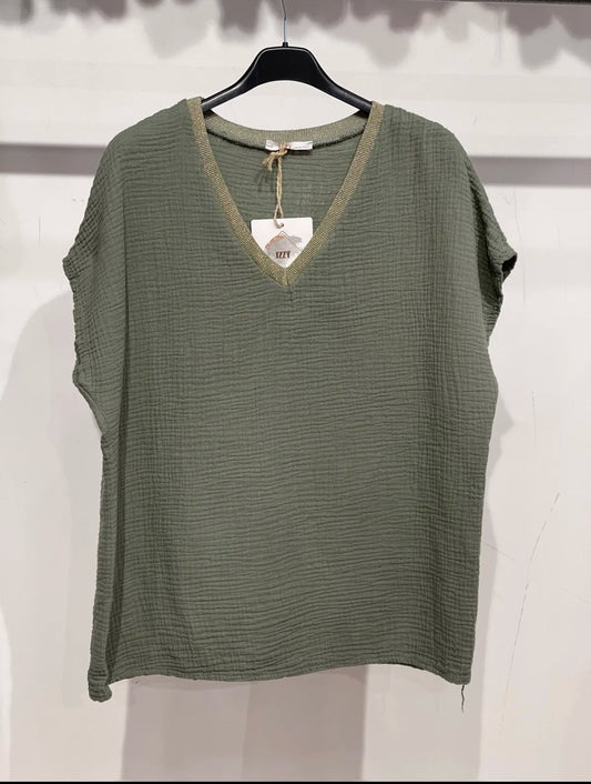Le t-shirt gaze de coton "lurex"