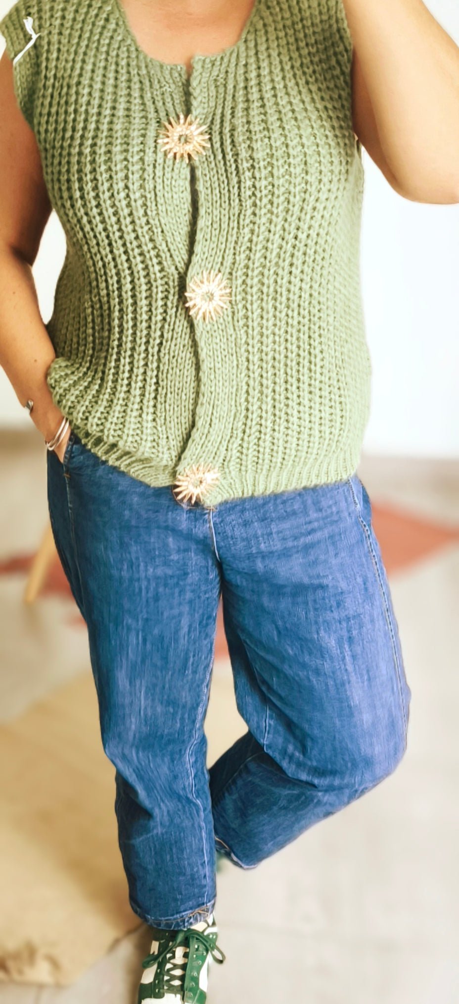 Le gilet "Soledad" Vert - Lucienne & Marie