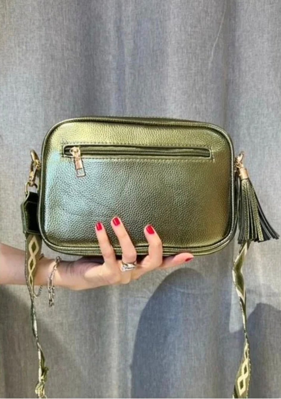 Le sac bandoulière kaki irisé "Émilie" - Lucienne & Marie