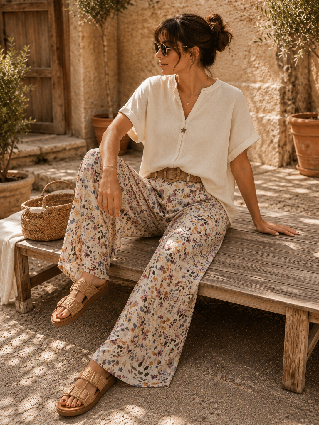 Stella – Tunique crème en Lin 100%