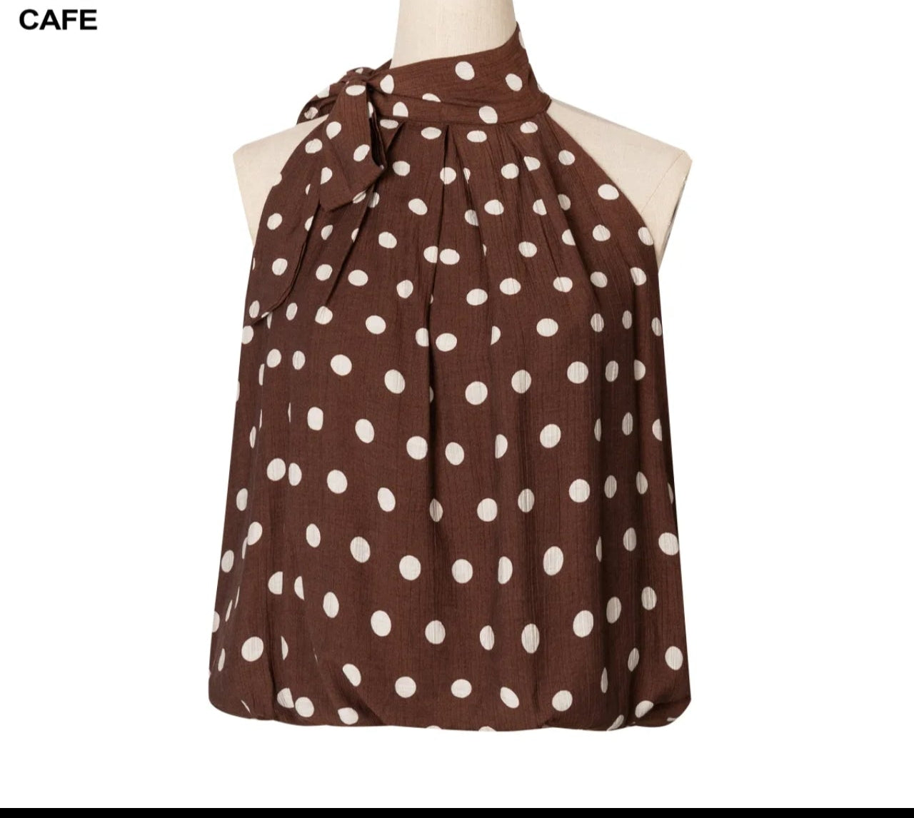 Top Dianette – Pois Crème & Café