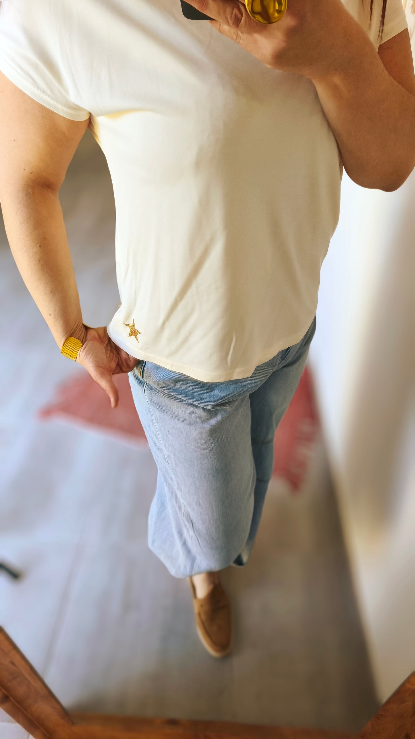 Le t-shirt viscose "Vic" crème