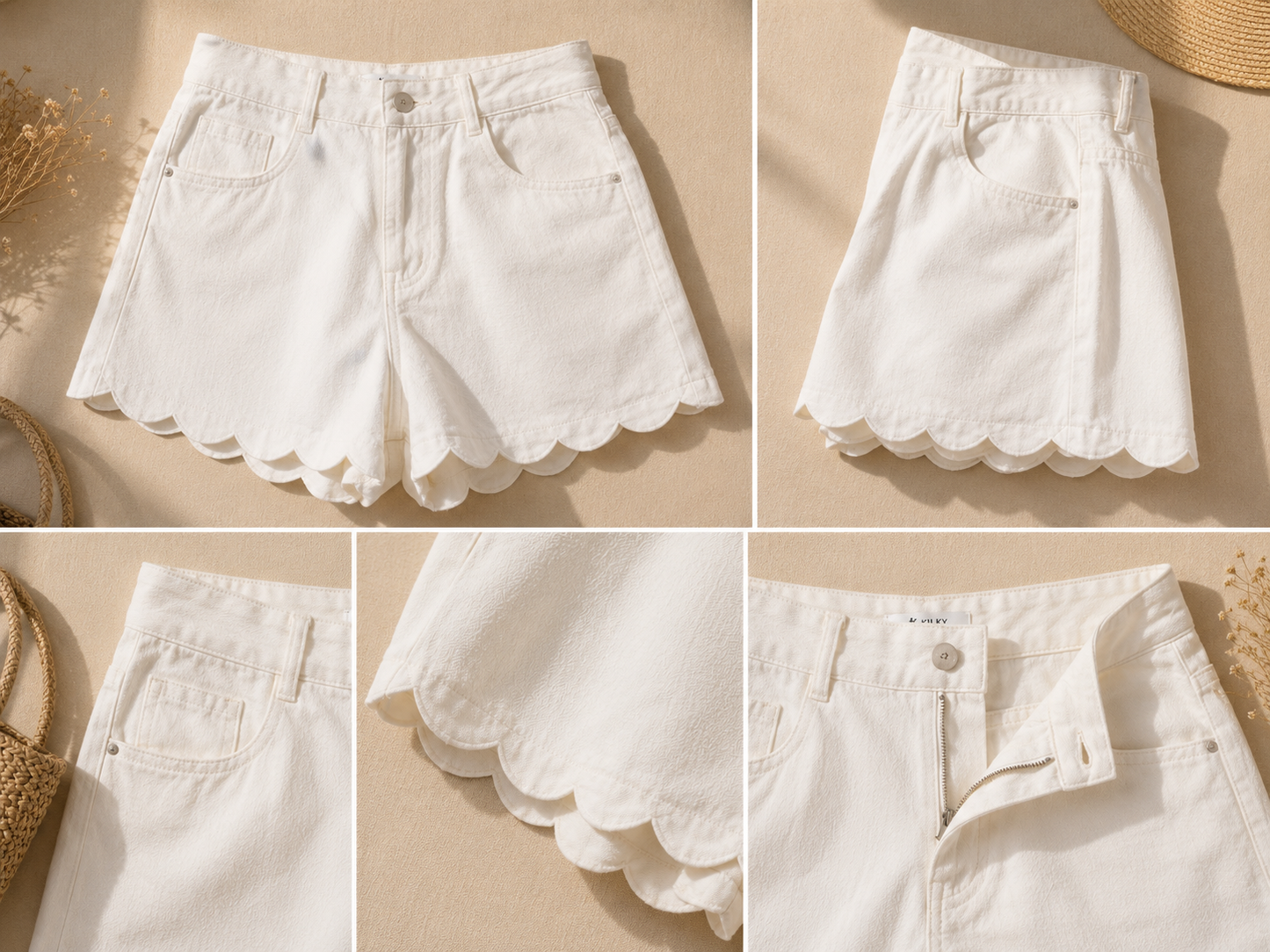 Le short jean "Romane" Blanc