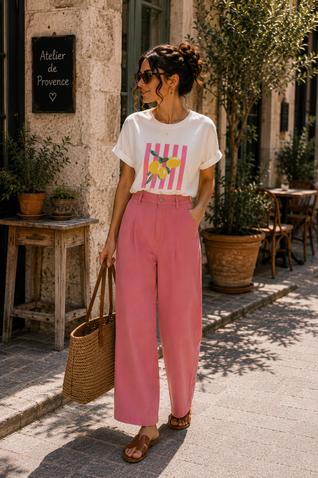 Olivia – T-shirt Oversize Imprimé Citrons