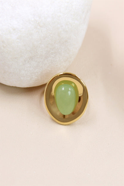 La bague en acier inoxydable et résine "précieuse"