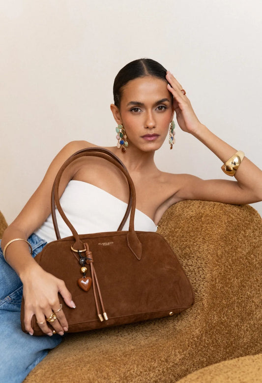 Camille- Le sac effet daim camel