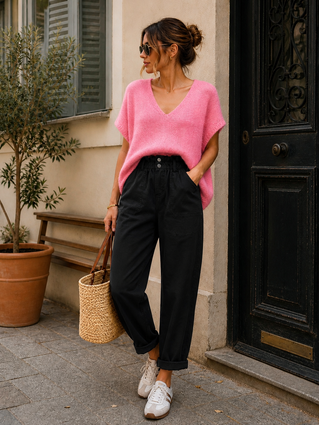 Le pull sans manches "Éloïse" Rose