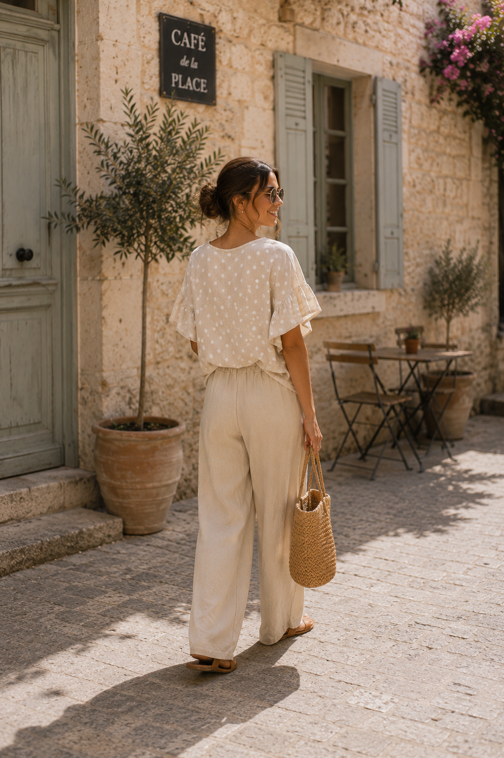 Pantalon Hortense – Coton Lin Wide Leg