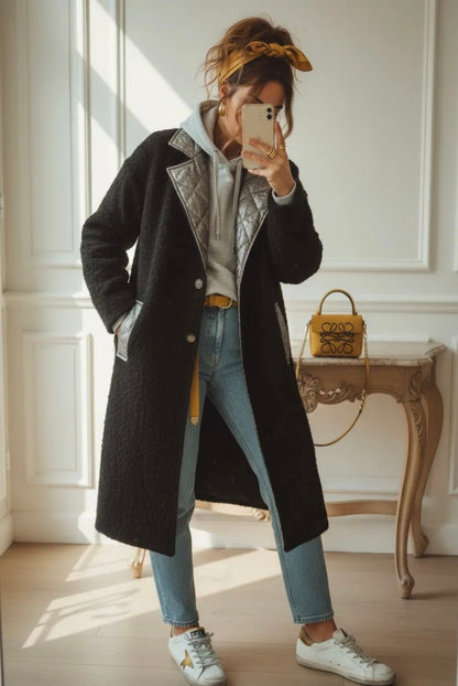 SOLDES -30% - Le manteau bi-matière "Milano"