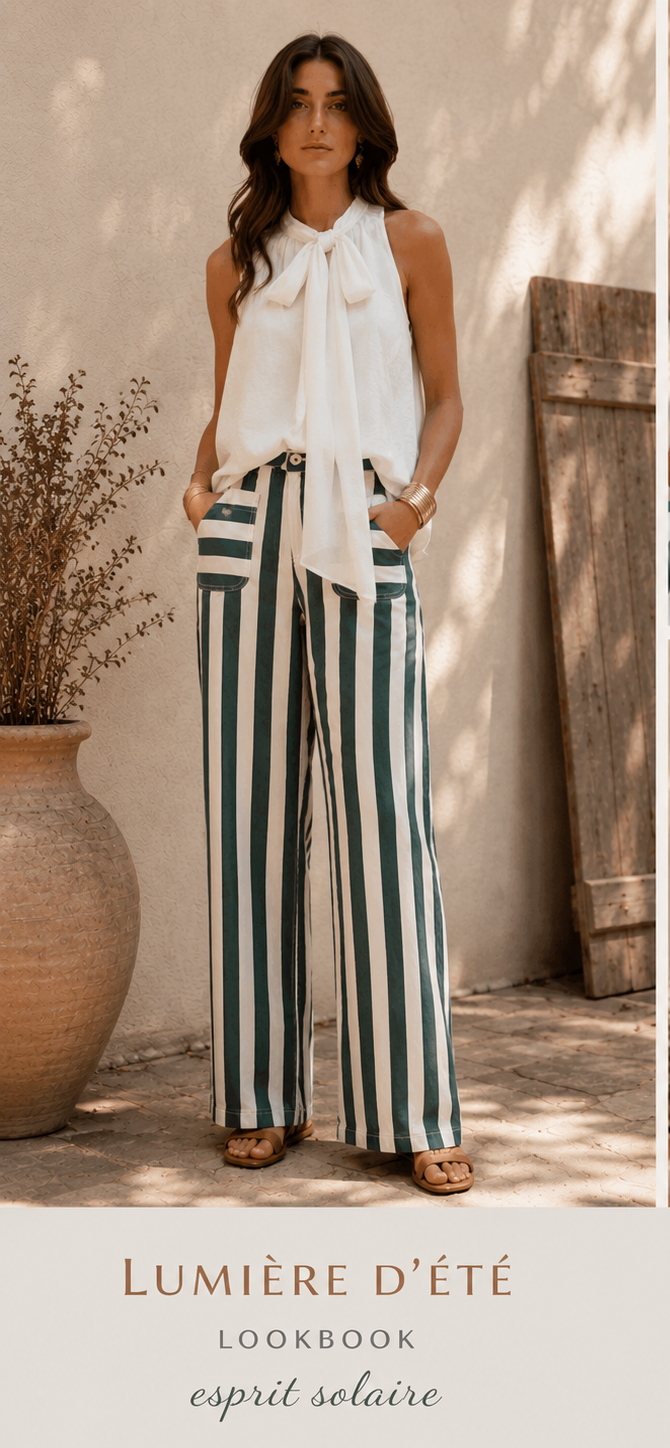 Pantalon Marina – Rayures Larges Wide Leg