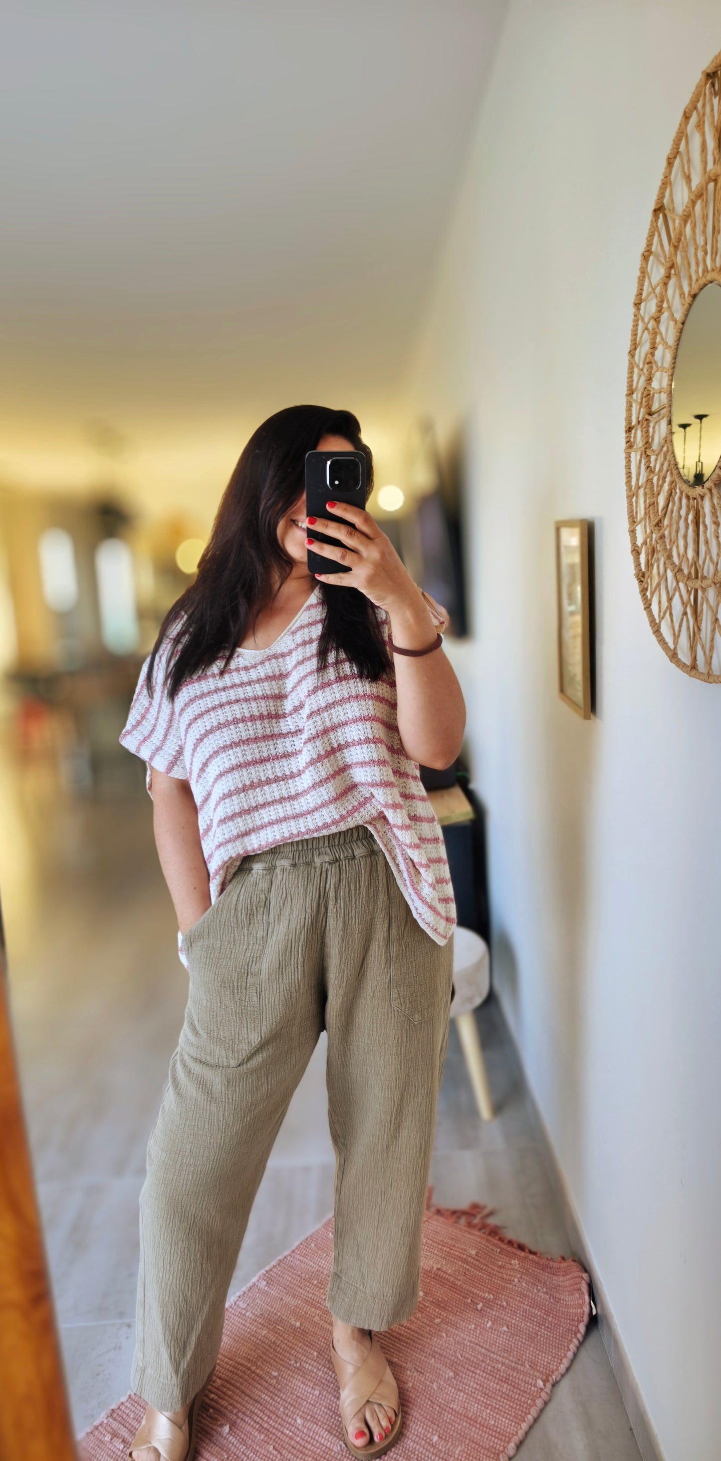 Le t-shirt en crochet "Mel" Rose