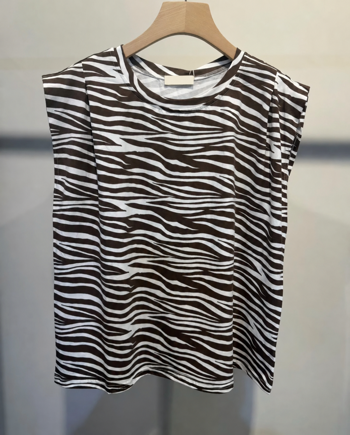 T-shirt Tessa – Imprimé Zèbre Chocolat & Blanc