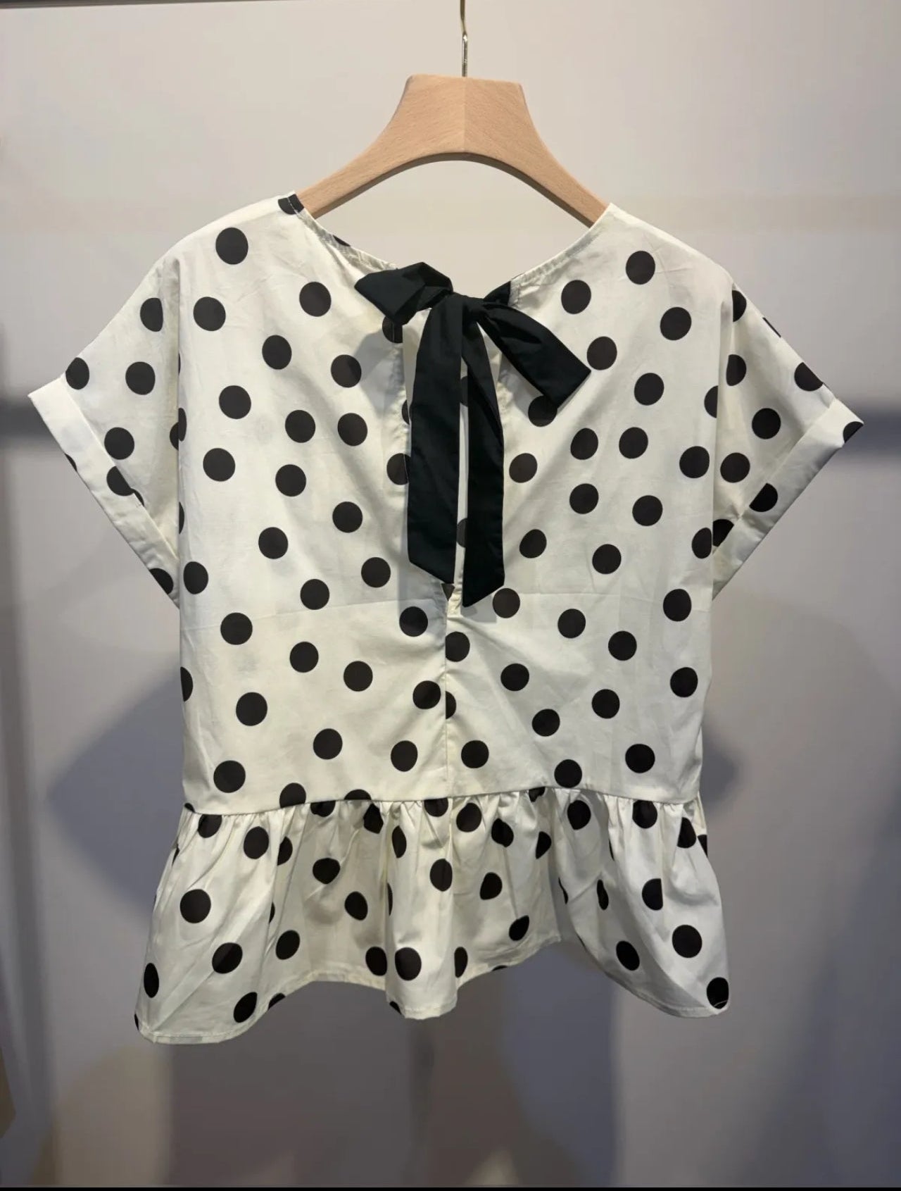 Top Constance – Pois Noirs & Écru