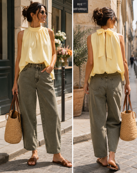Le jean fin Kaki "Paola"