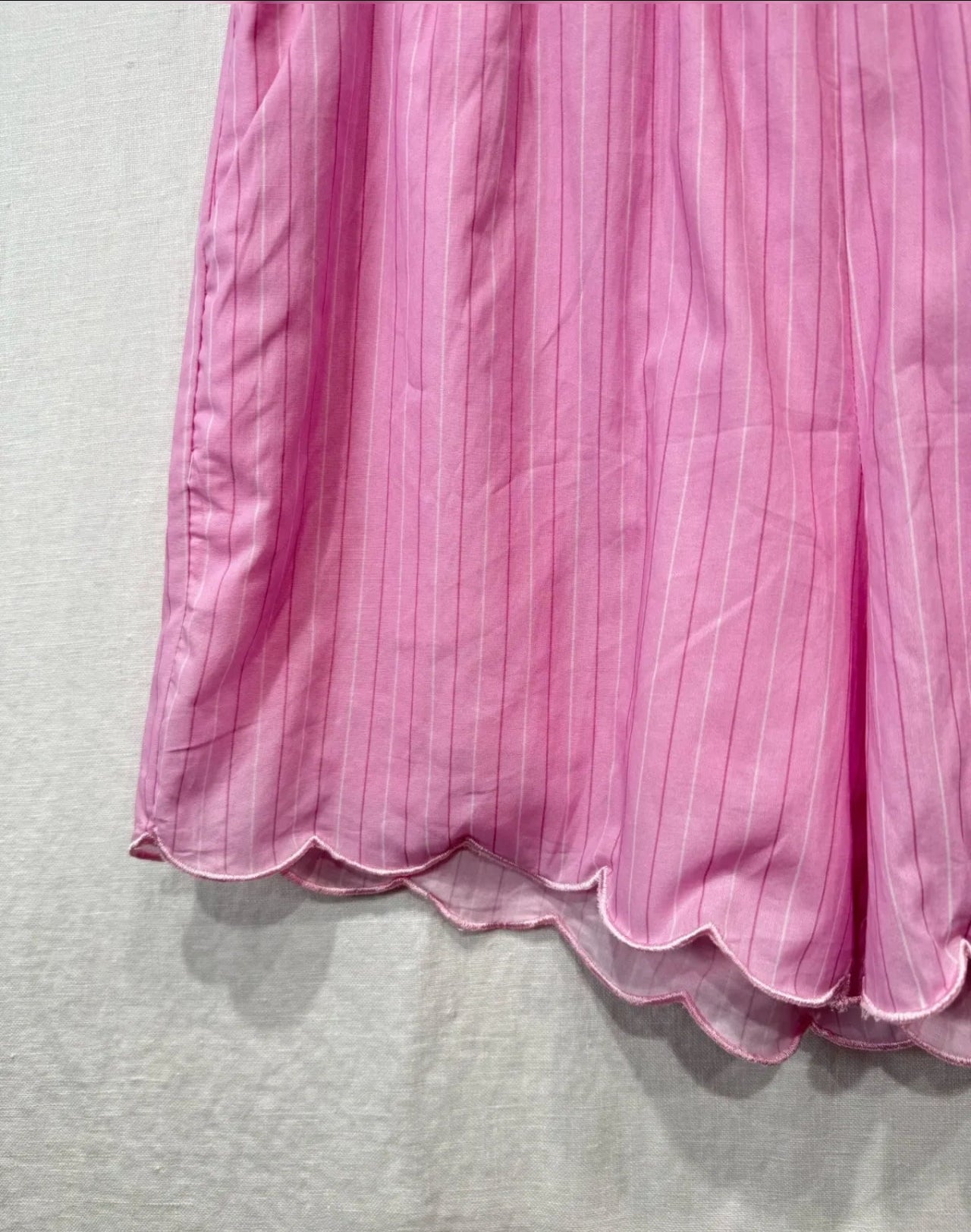 Short Candy – Rayures Rose & Ourlet Festonné