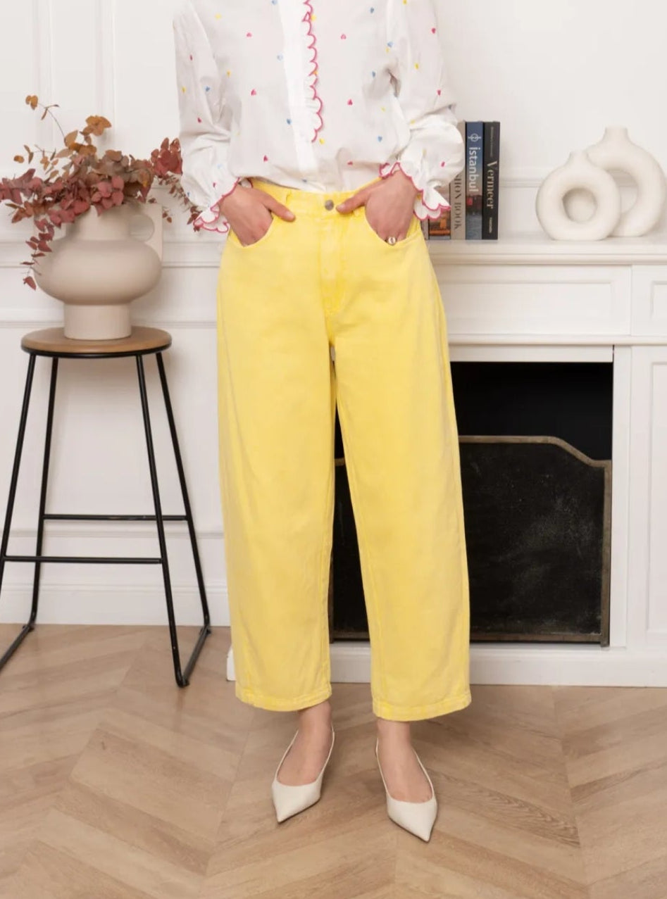 Le jean fin jaune "Paola"