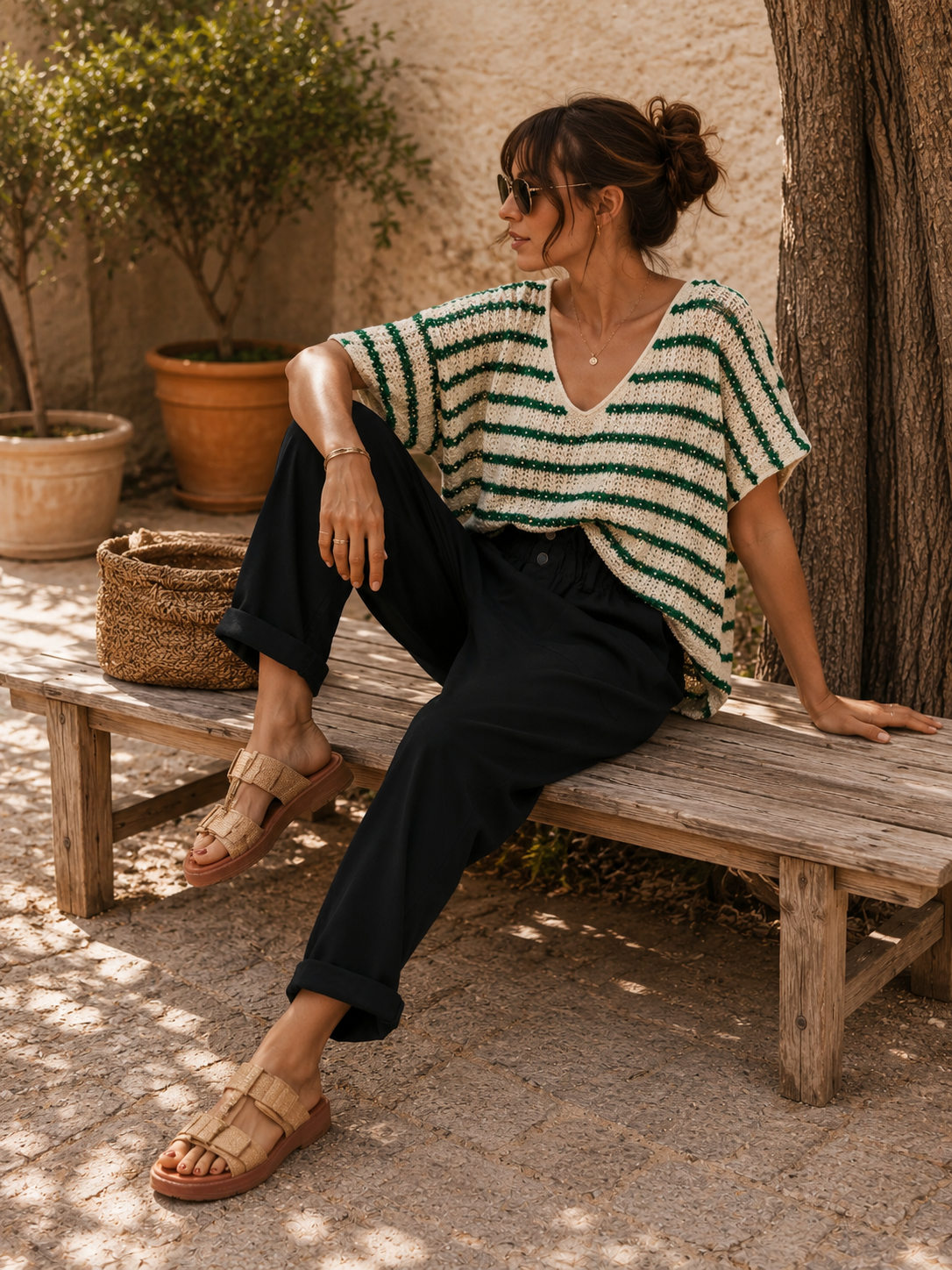 Le t-shirt en crochet "Mel" vert