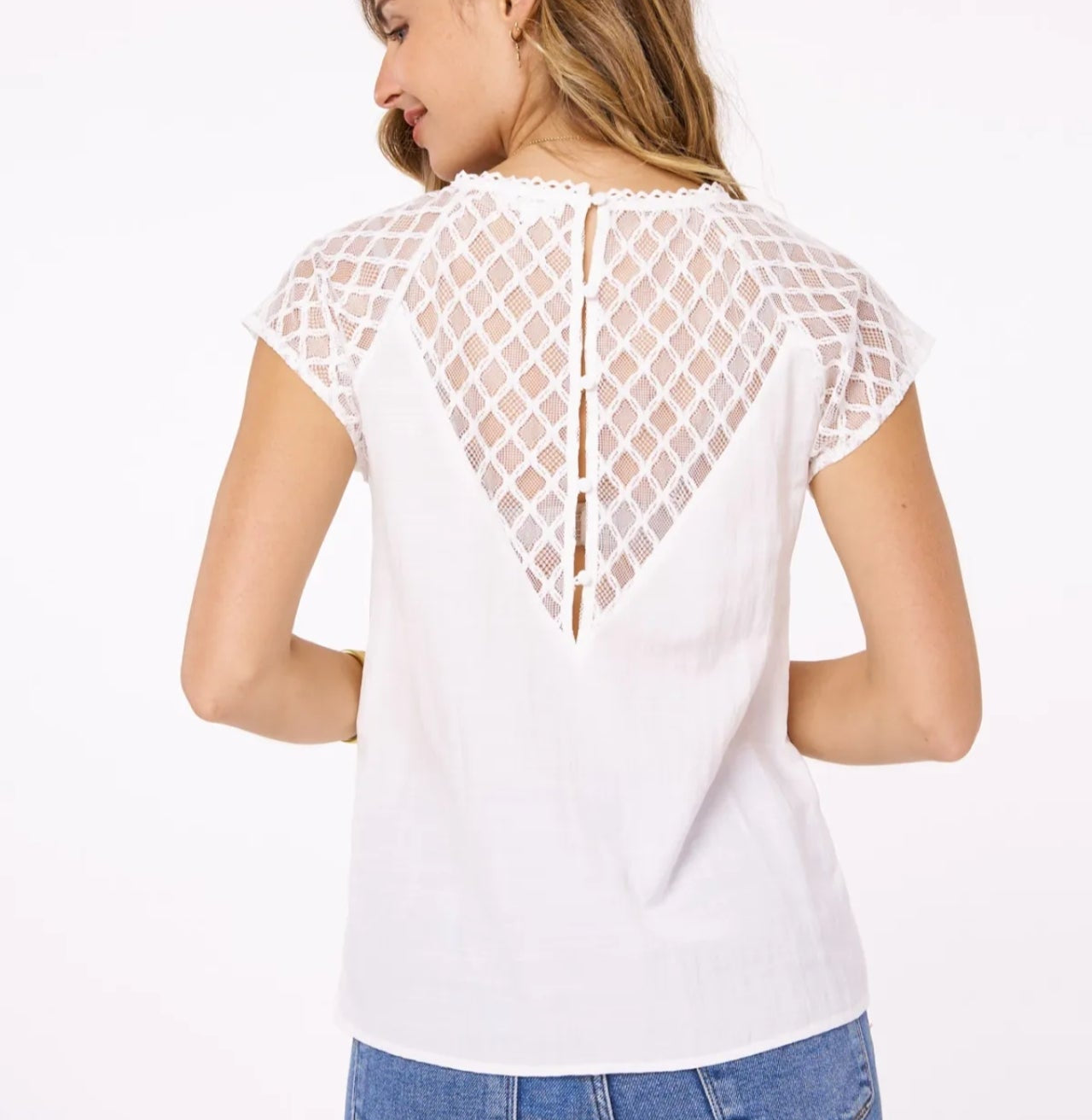 Joséphine- Blouse blanche à dentelle
