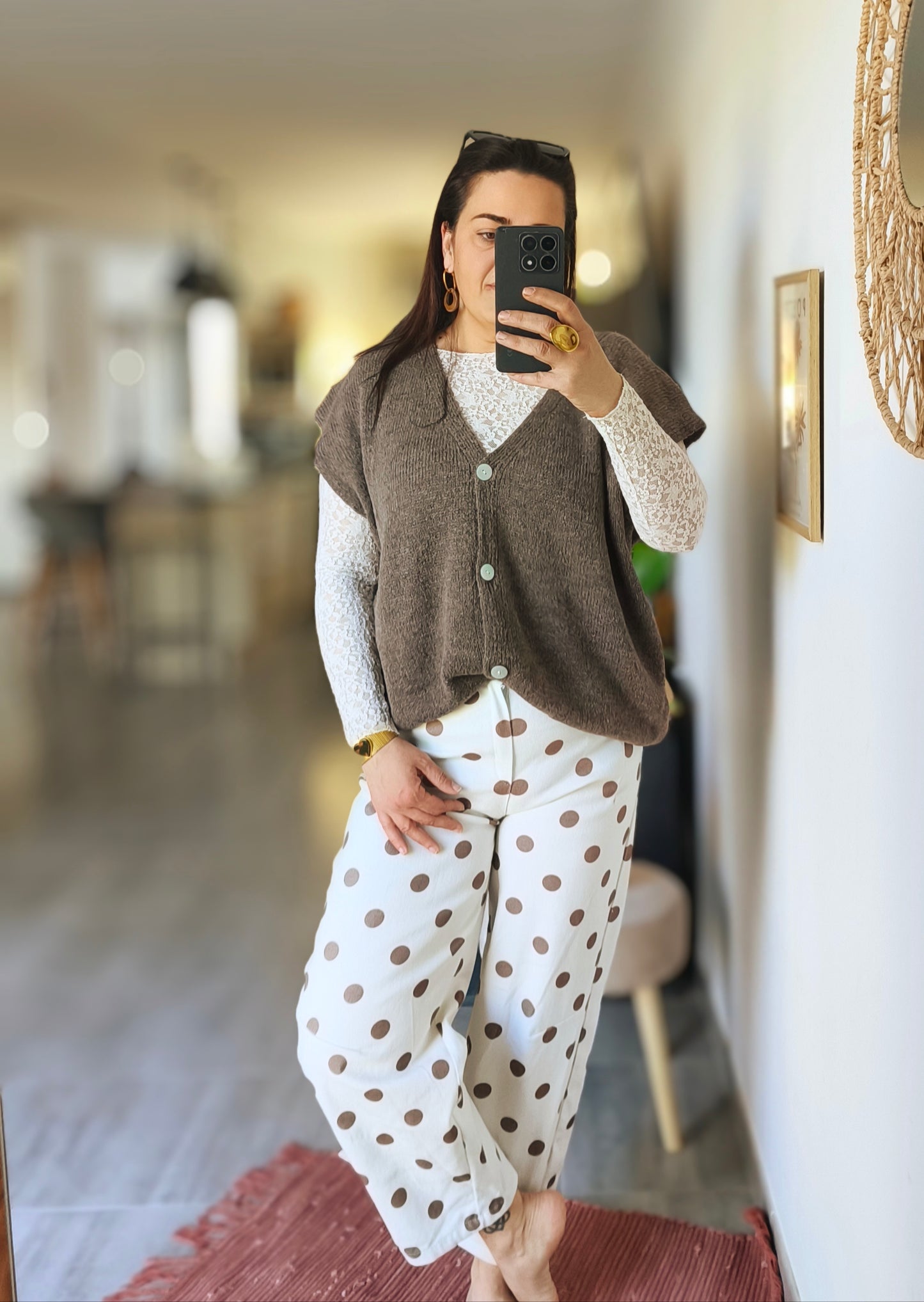 The "Liza" taupe vest
