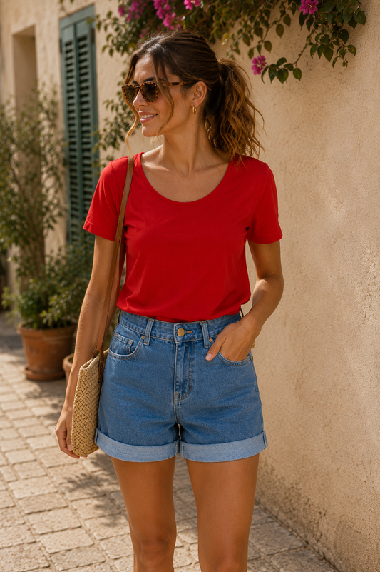Top Sasha – Rouge Dos Ouvert Noué