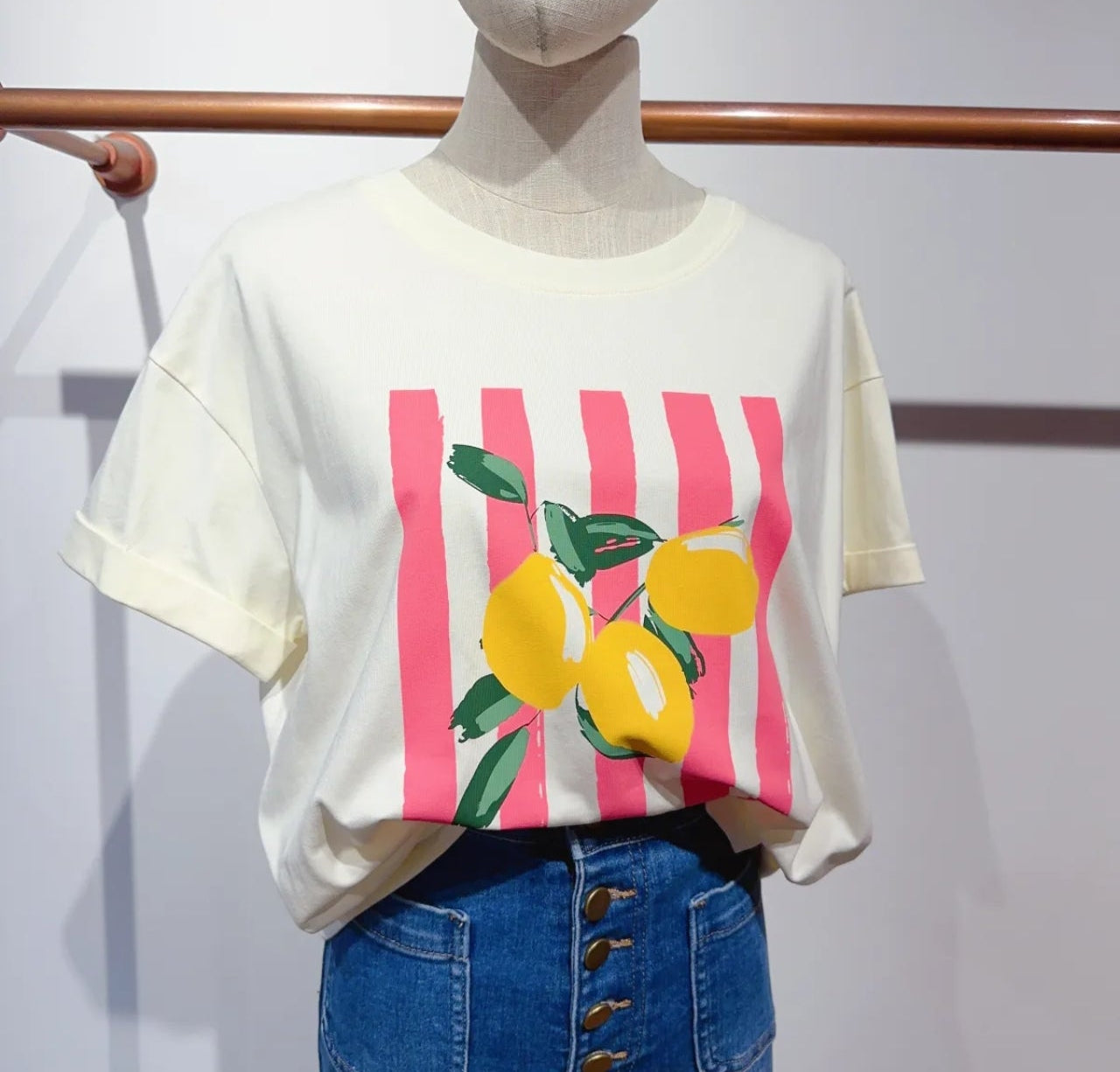 Olivia – T-shirt Oversize Imprimé Citrons