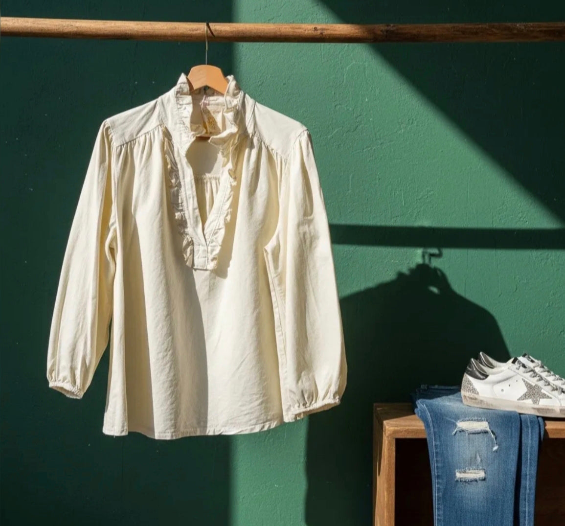 The "Gabardine" ecru denim blouse