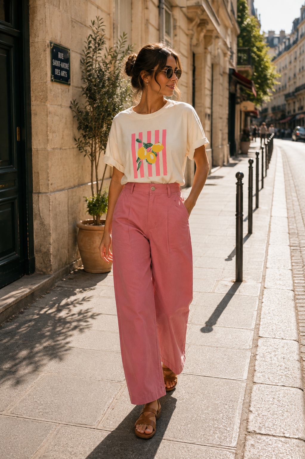 Olivia – T-shirt Oversize Imprimé Citrons