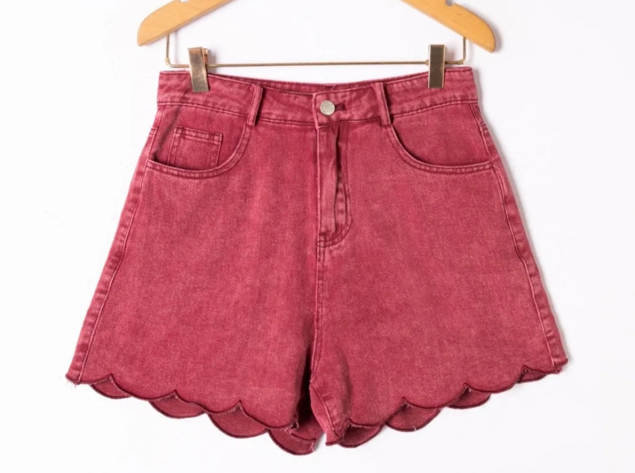 Le short jean "Romane" Bordeaux délavé