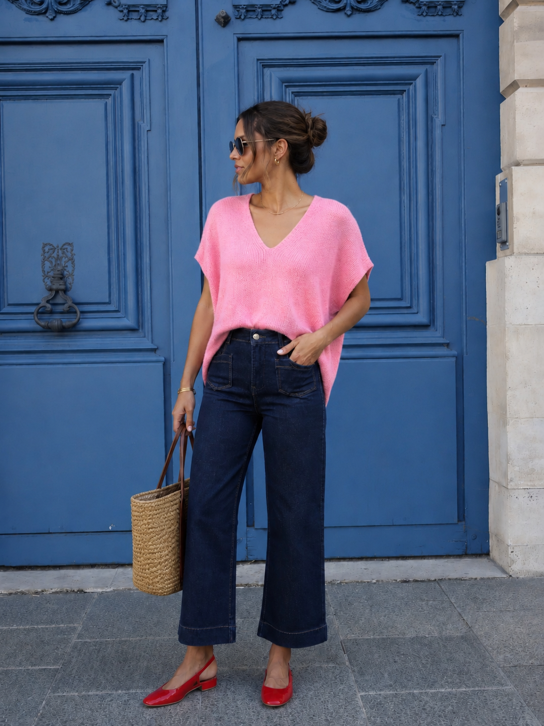 Le pull sans manches "Éloïse" Rose