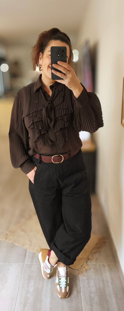 Le pantalon Barrel avec ceinture  "Brigitte"