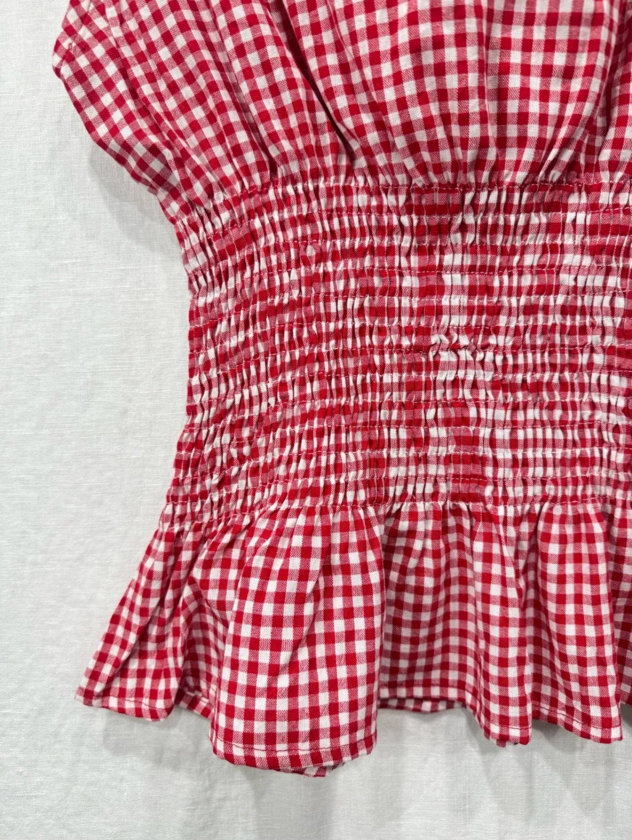 Top Gigi – Vichy Rouge & Blanc Smocké