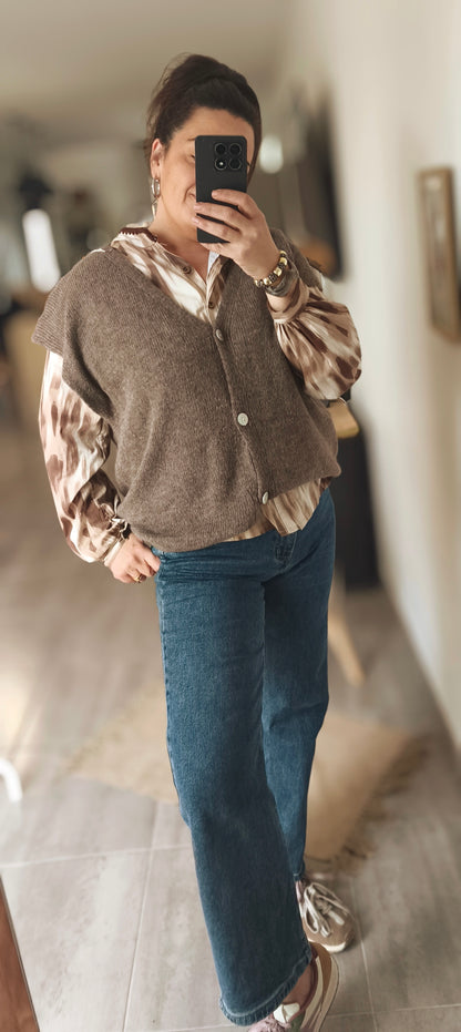 Le gilet "Liza" taupe