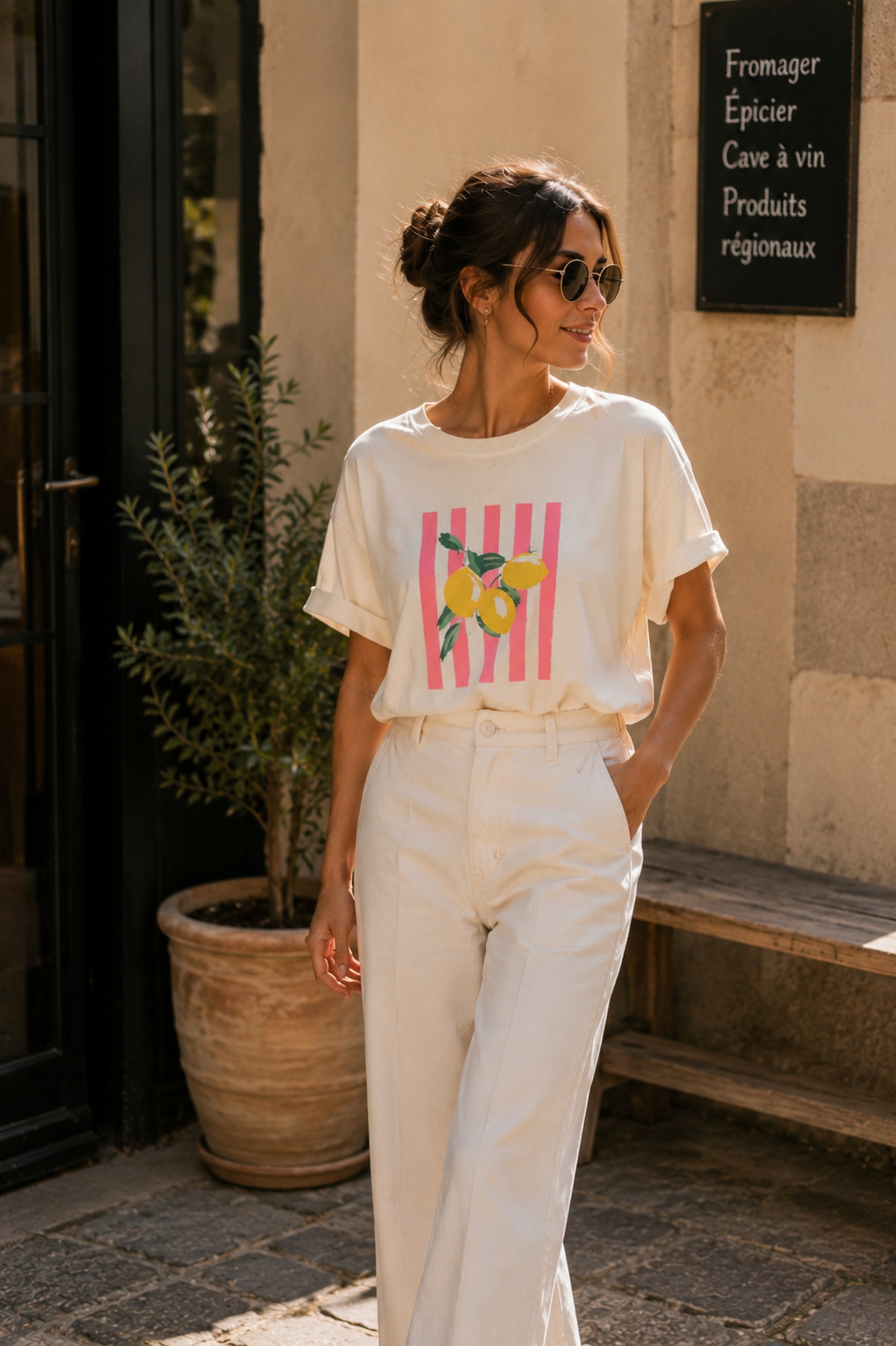 Olivia – T-shirt Oversize Imprimé Citrons