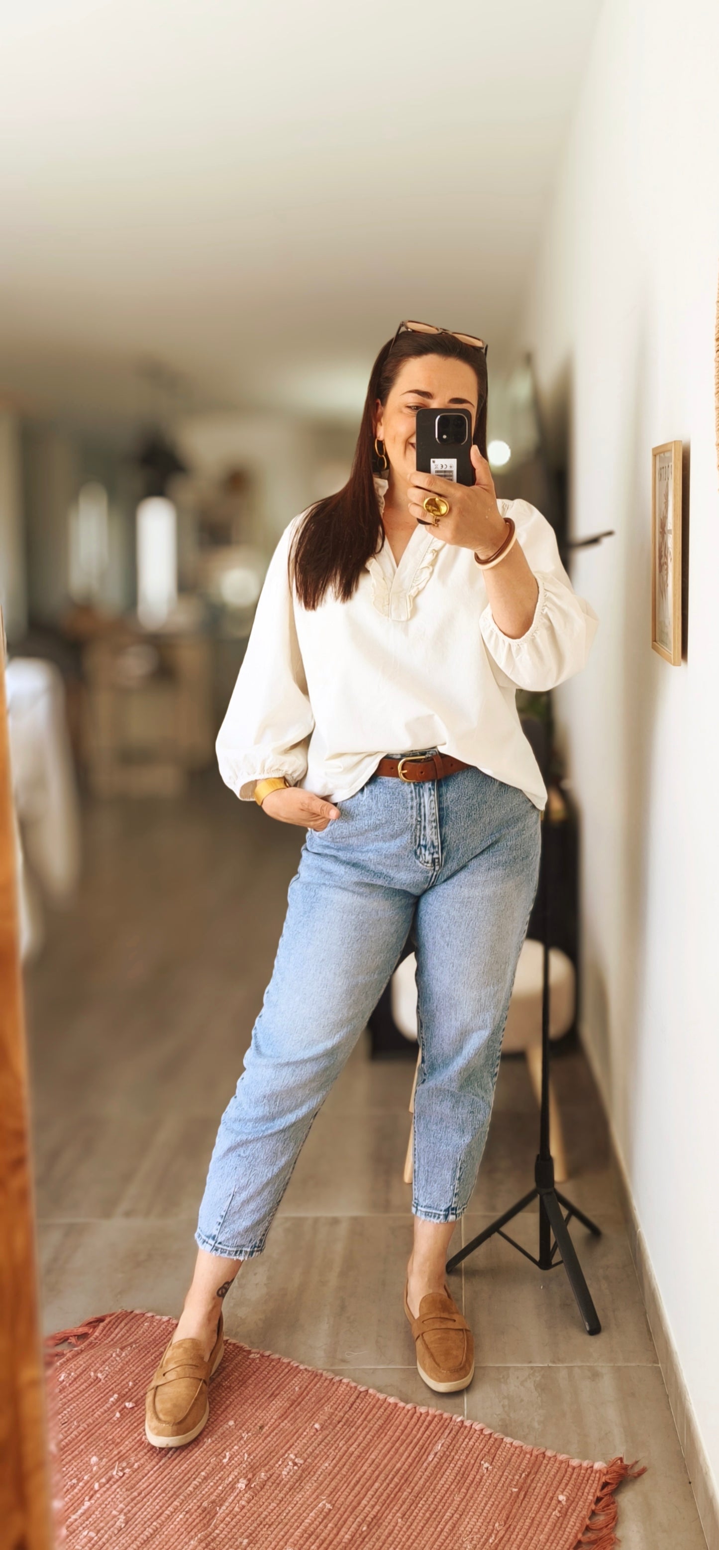The "Gabardine" ecru denim blouse