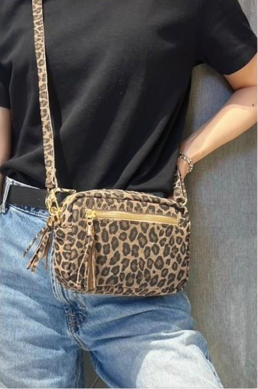 Le sac "Ludi" léopard 100% cuir daim