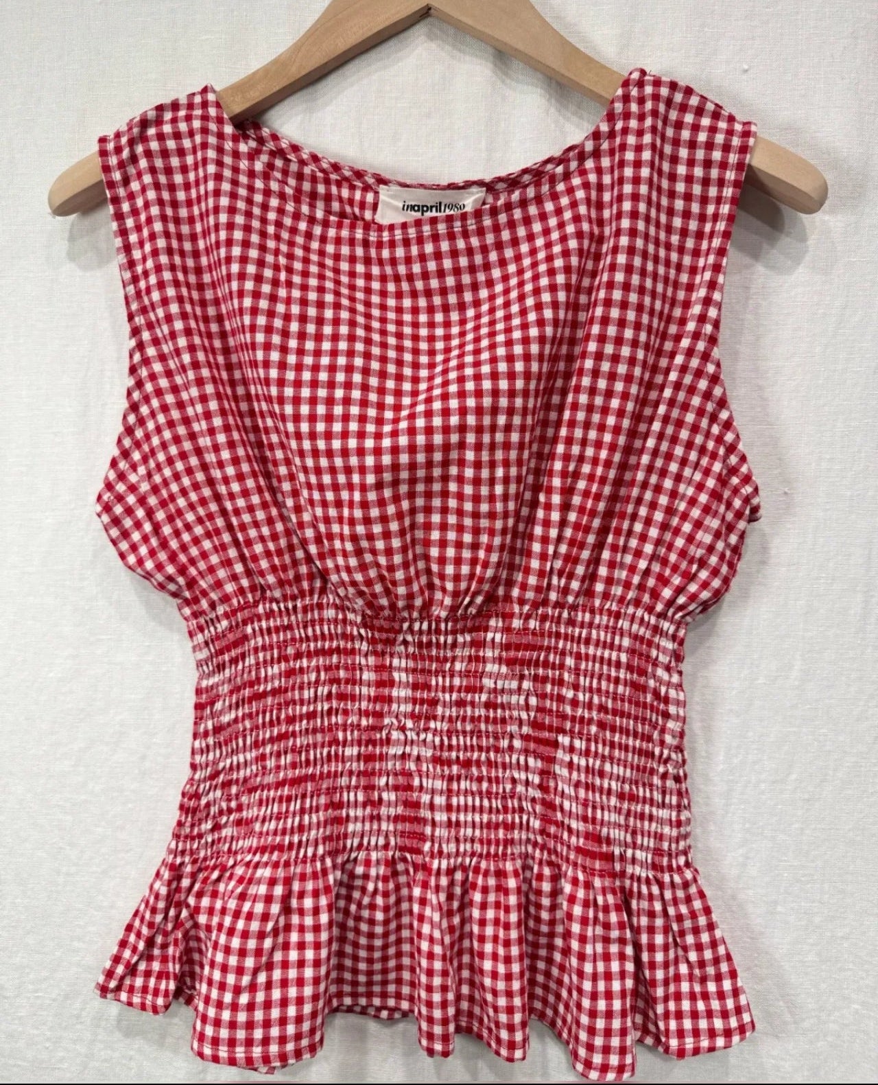 Top Gigi – Vichy Rouge & Blanc Smocké