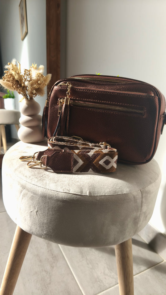 Le sac bandoulière "Emilie" Bronze