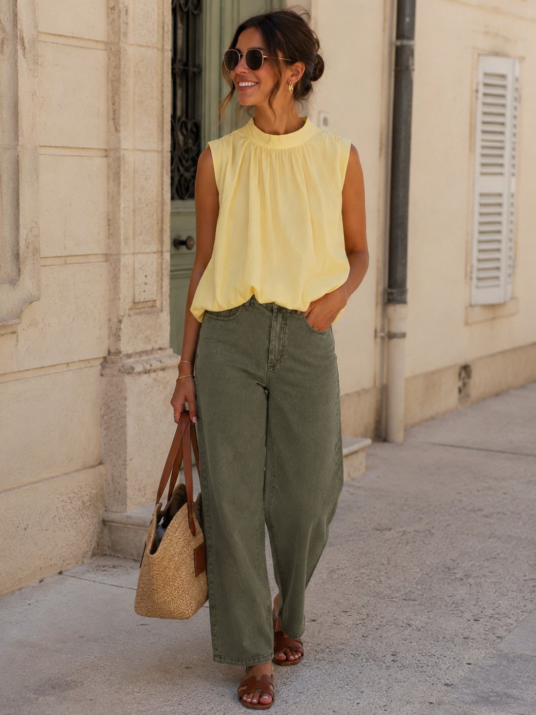 Le jean fin Kaki "Paola"