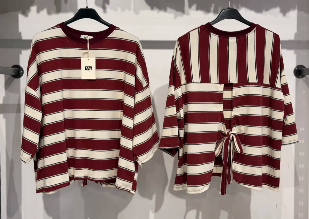 le top détail noeud "Rayane" bordeaux