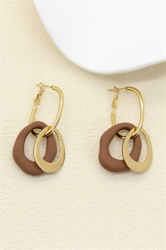 Les boucles d'oreilles acier inoxydable et résine "Rosie"