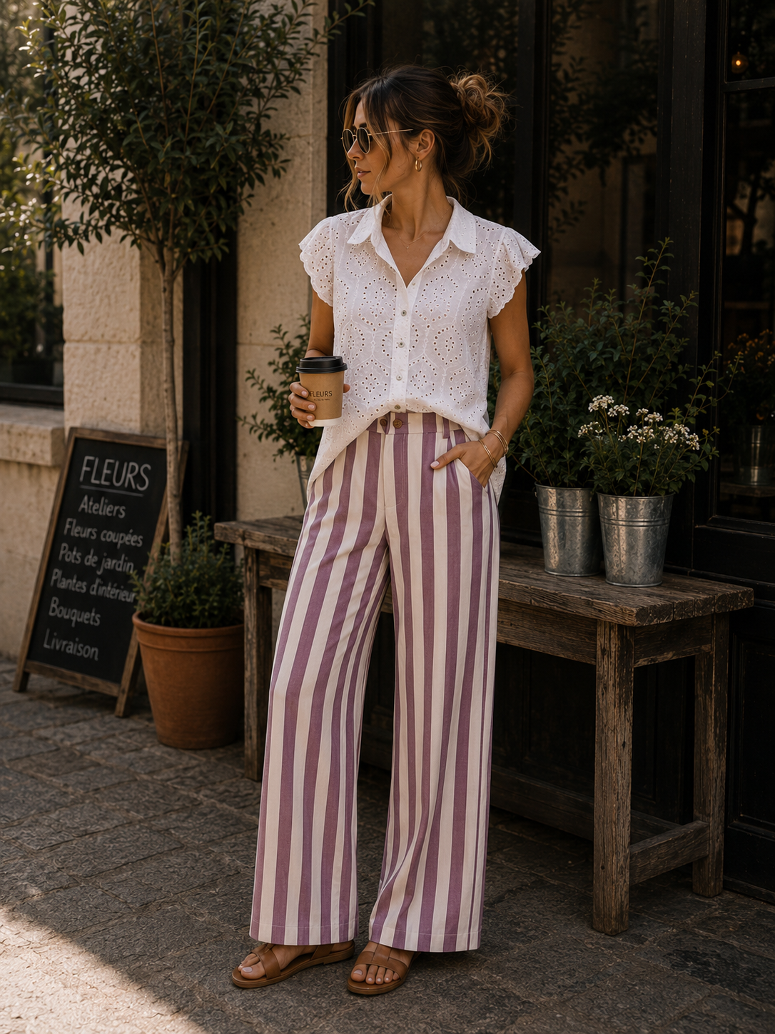Le top broderie anglaise blanc "Brodie"