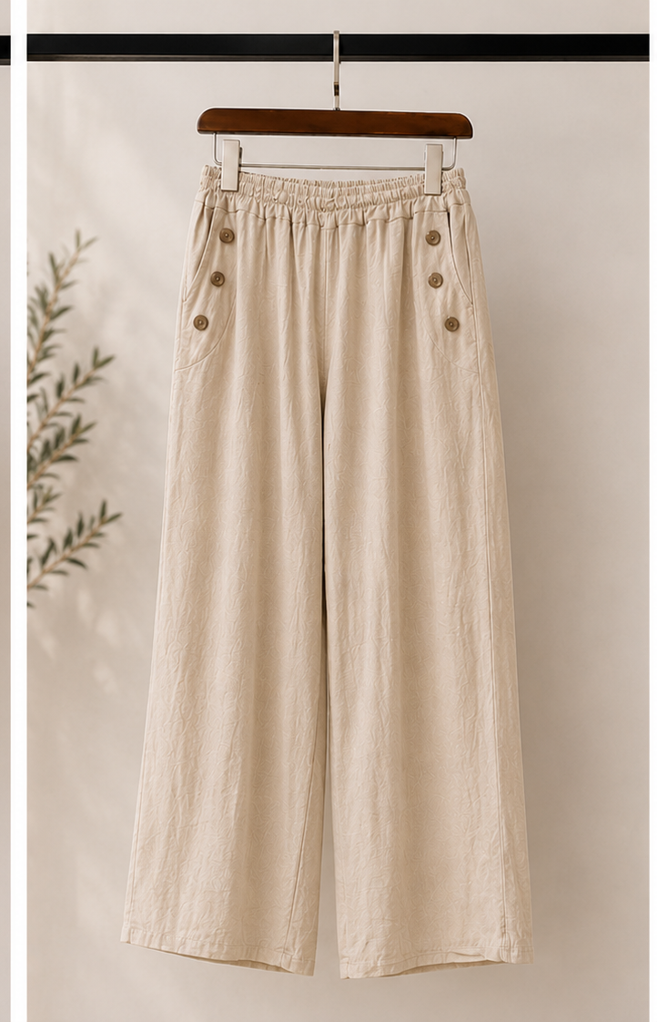 Pantalon Hortense – Coton Lin Wide Leg