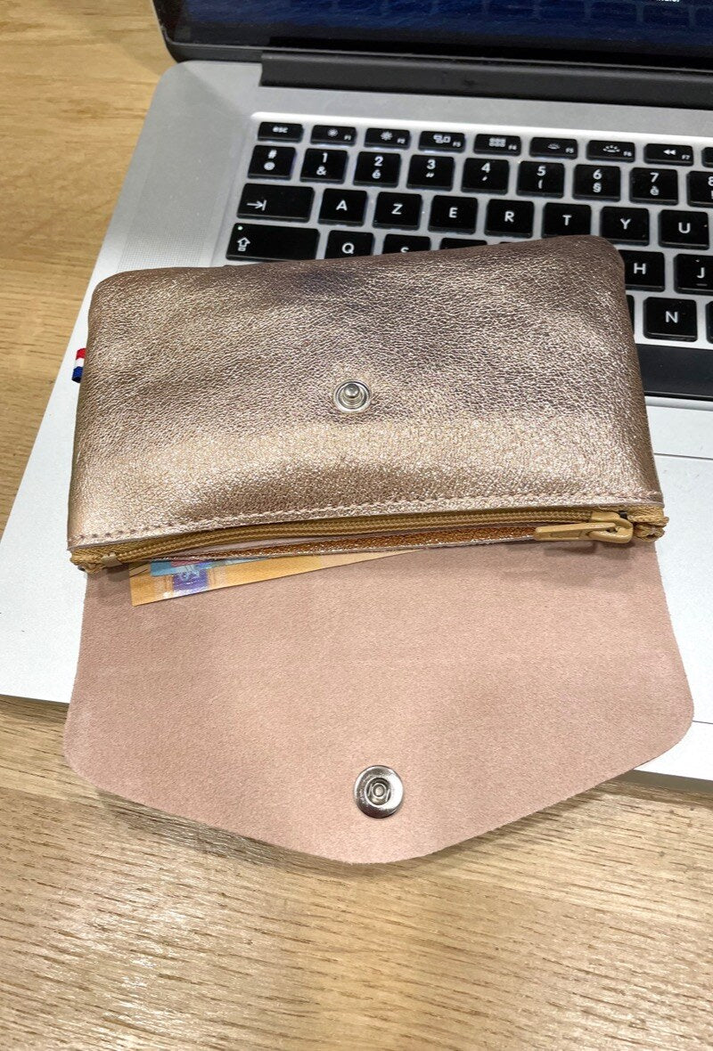 Le portefeuille en croûte de cuir 100% "Mireille"